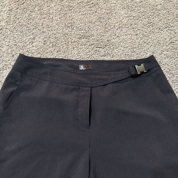 Swing Tech Bette & Court Golf Shorts Womens 8 Bermuda Modest Slim black Buckle M - Picture 2 of 10